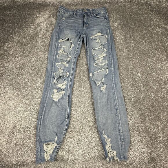 American Eagle Next Level Stretch Hi-Rise Jegging Womens 8 (28x28) Denim Blue - Picture 1 of 11